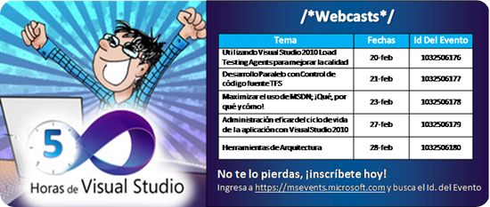 Webcasts de Visual Studio 2010